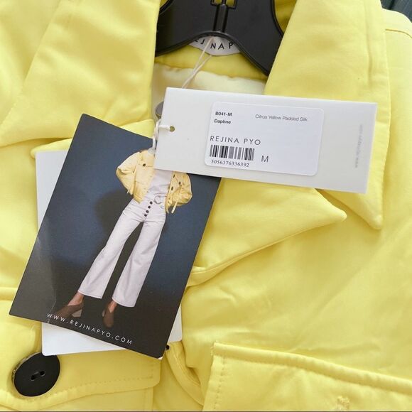 Rejina Pyo 100% silk Daphne padded Jacket citrus yellow size M - Picture 9 of 10